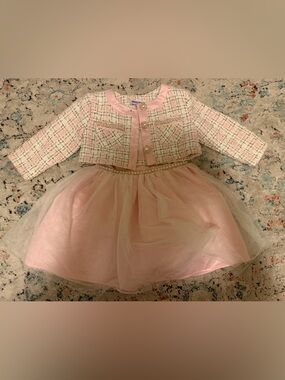 Blueberi Boulevard Pink Tulle Skirt with Tweed Jacket Set